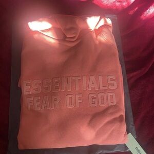 Essentials Fear of God Coral Embossed Logo Hoodie